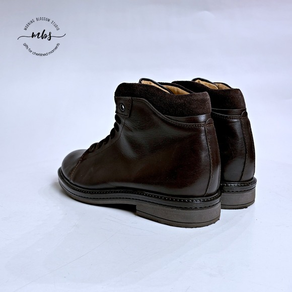 Doppelgänger Roma Made in Italy Leather Lace Up Ankle Boots Brown Men 7.5 - Picture 12 of 14